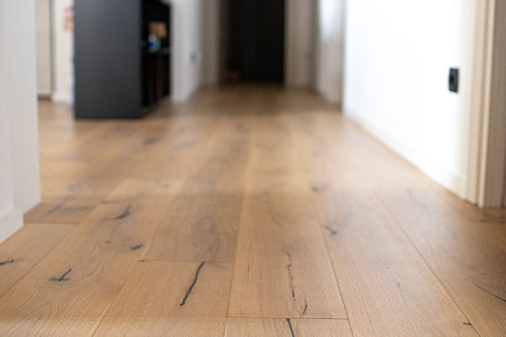 Interior hone view. wooden board of a parquet with black veins, Houten vloeren Noordwijkerhout